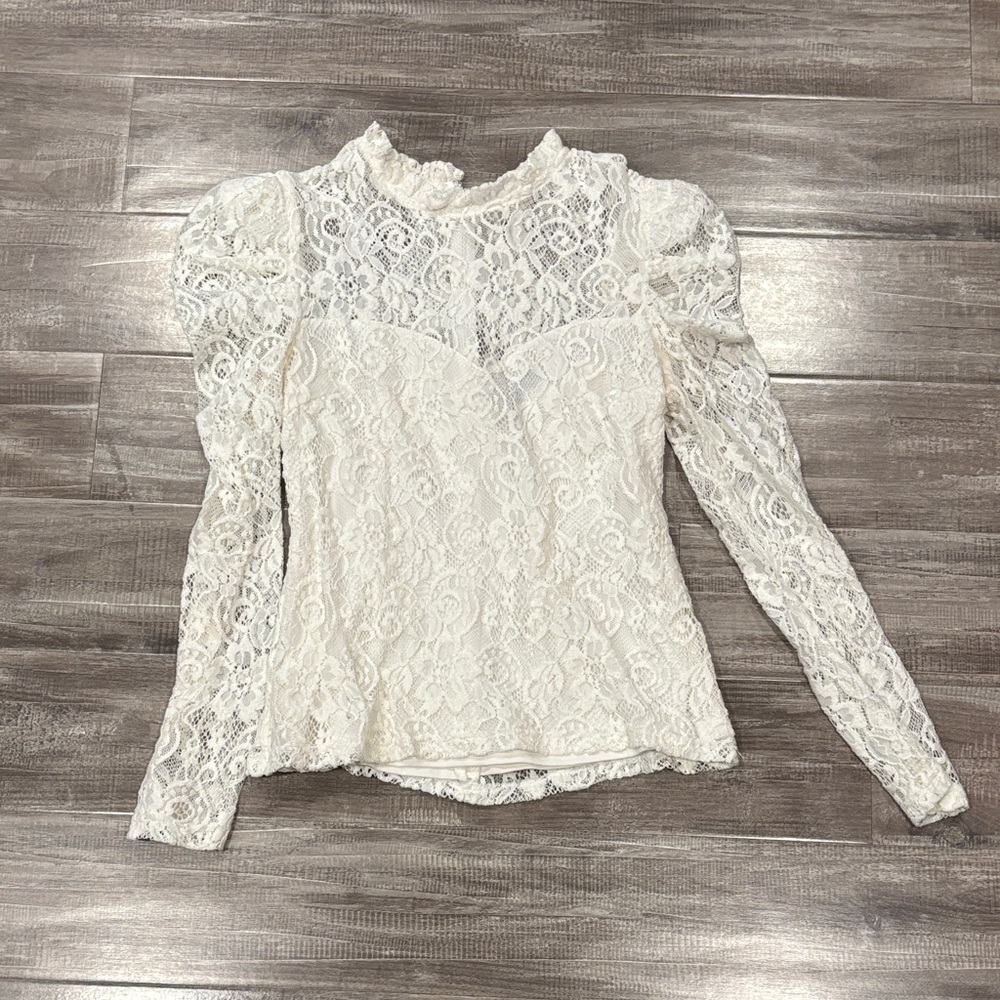 Aqua Lace Ivory Blouse